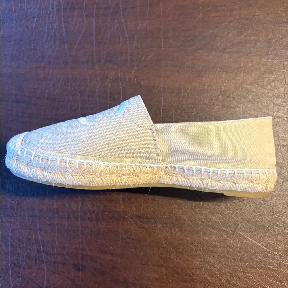CHANEL Quilted Beige Espadrilles